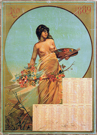 calendario sexy anno 1889