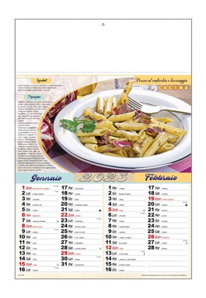 Calendario illustrato Cucina Menù 2024