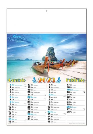 Calendario illustrato Mari Tropicali 2024 personalizzato o neutro D6390