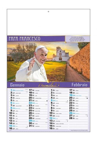 Calendario illustrato Papa Francesco